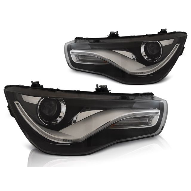 Фарове  TRUE DRL Черни за AUDI A1 04.10-12.14