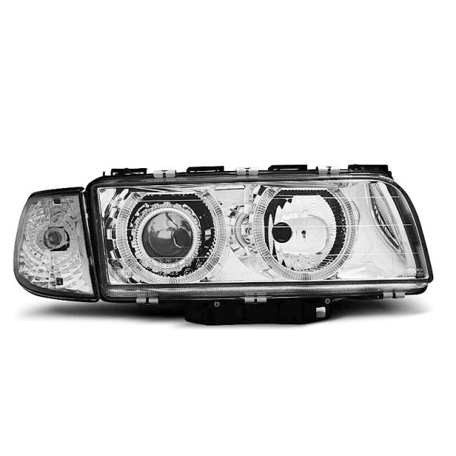 Фарове  с ангелски очи хром за BMW E38 06.94-08.98