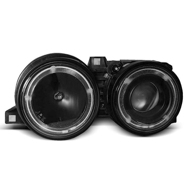 Фарове  с ангелски очи Черни за BMW E30 11.82-06.94