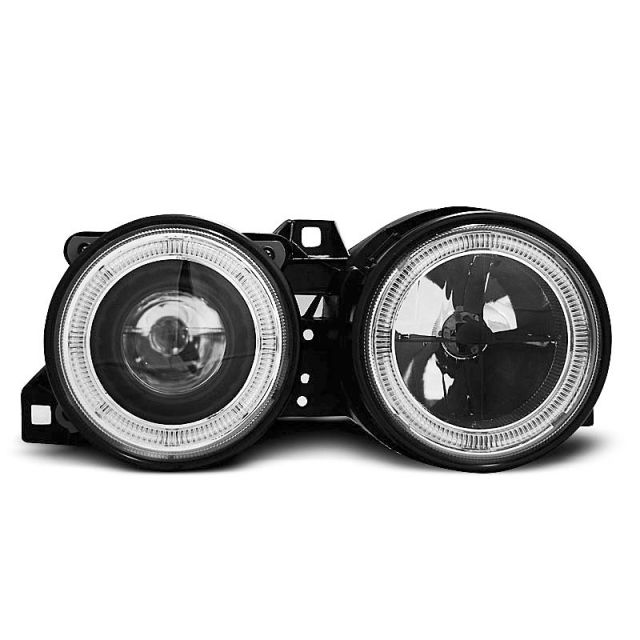 Фарове  с ангелски очи Черни за BMW E30 11.82-06.94