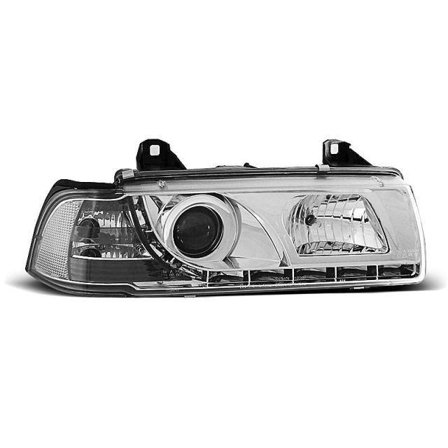 Фарове  с дневни светлини хром за BMW E36 12.90-08.99