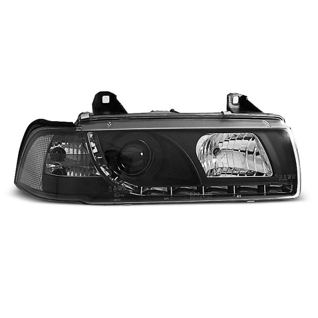 Фарове  с дневни светлини Черни за BMW E36 12.90-08.99