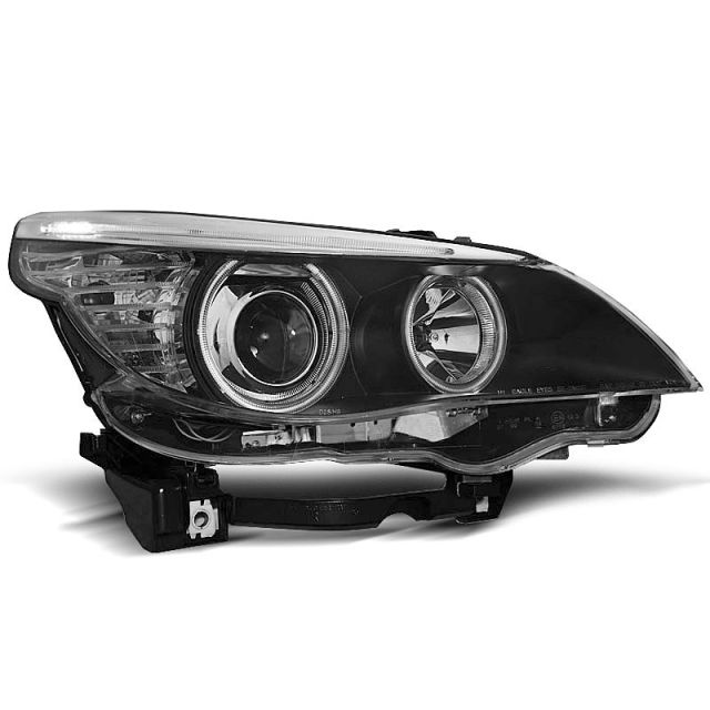 Фарове  с ангелски очи CCFL Черни за BMW E60/E61 03-07