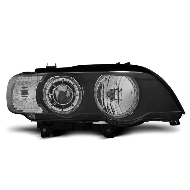 XENON Фарове  с ангелски очи Черни за BMW X5 E53 09.99-10.03