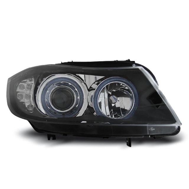 Фарове  с ангелски очи Черни LED INDICATOR за BMW E90/E91 03.05-08.08