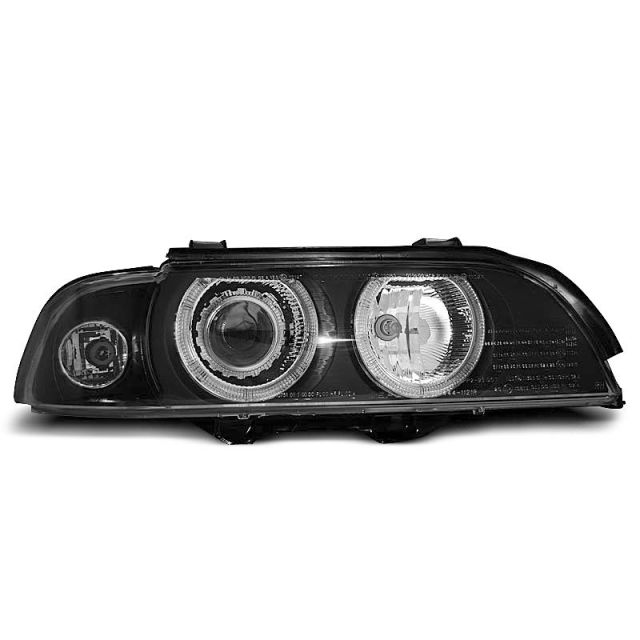 XENON Фарове  с ангелски очи Черни за BMW E39 09.95-06.03