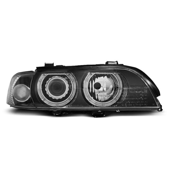 Фарове  с ангелски очи Черни за BMW E39 09.95-06.03