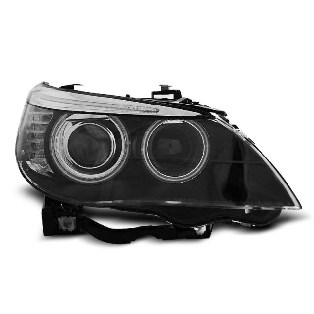XENON Фарове  D2S с ангелски очи CCFL Черни за BMW E60/E61 03-04