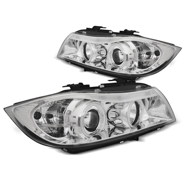 Фарове  с ангелски очи CCFL хром за BMW E90/E91 03.05-08.08