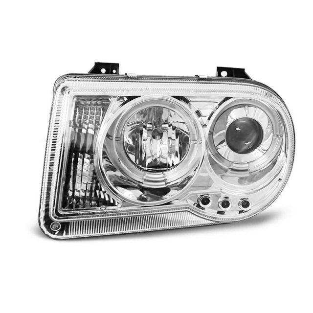 Фарове за CHRYSLER 300C 05-10 с ангелски очи хром