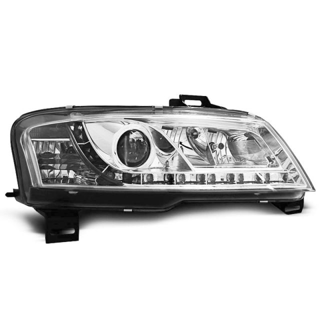 Фарове за FIAT STILO 3D 10.01-08 с дневни светлини хром