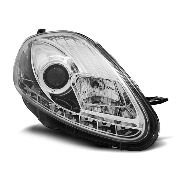 Фарове за FIAT GRANDE PUNTO 08-09 с дневни светлини хром