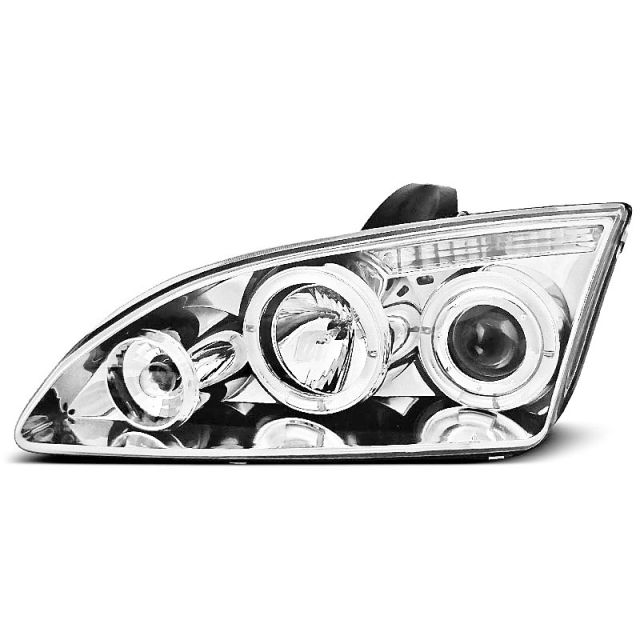 Фарове за FORD FOCUS II 09.04-01.08 с ангелски очи хром