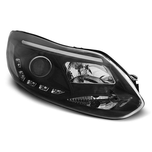 Фарове за FORD FOCUS MK3 11- 10.14  TUBE LIGHTS Черни