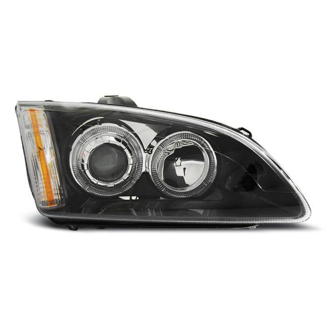 Фарове за FORD FOCUS II 09.04-01.08 с ангелски очи Черни