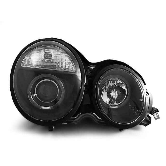 Фарове  с ангелски очи Черни за MERCEDES W210 E-KLASA 95-05.99