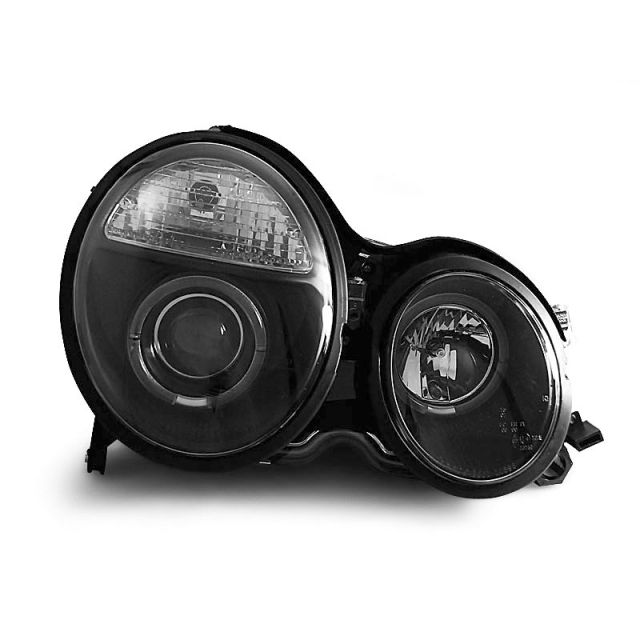 Фарове  с ангелски очи Черни за MERCEDES W210 E-KLASA 06.99-02