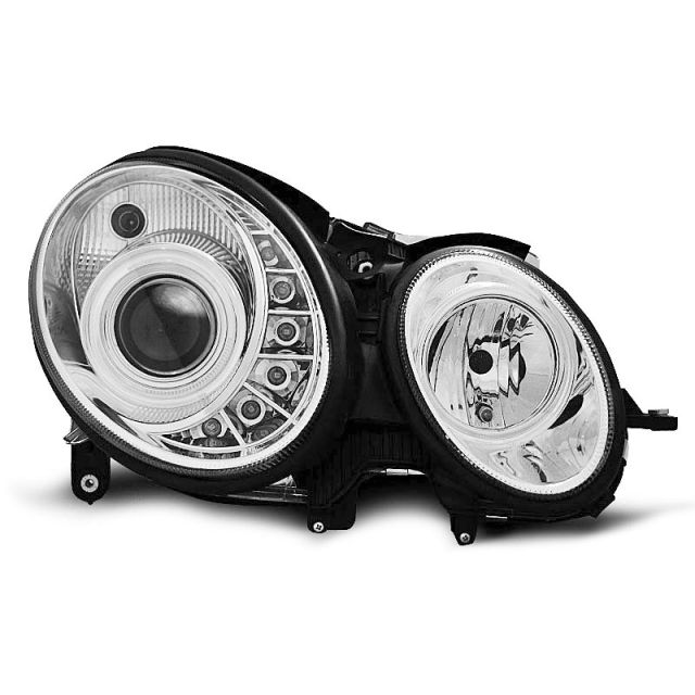 Фарове  с дневни светлини хром за MERCEDES W211 E-KLASA 03.02-04.06