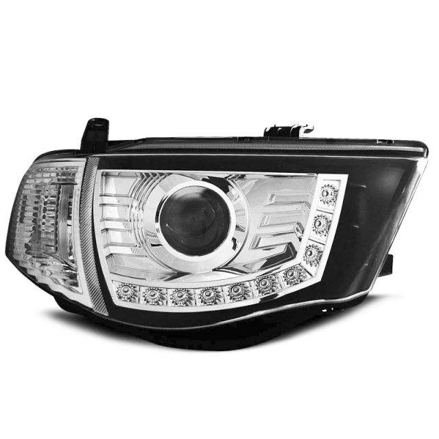 Фарове за MITSUBISHI L200 06-10 с дневни светлини хром
