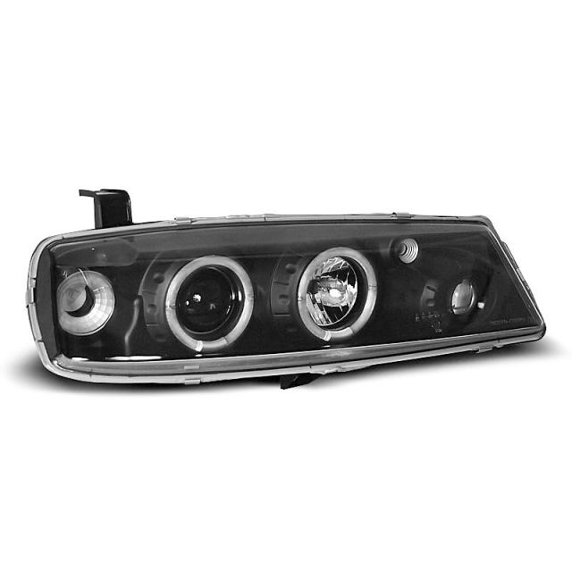 Фарове за OPEL CALIBRA 08.90-06.97 с ангелски очи Черни