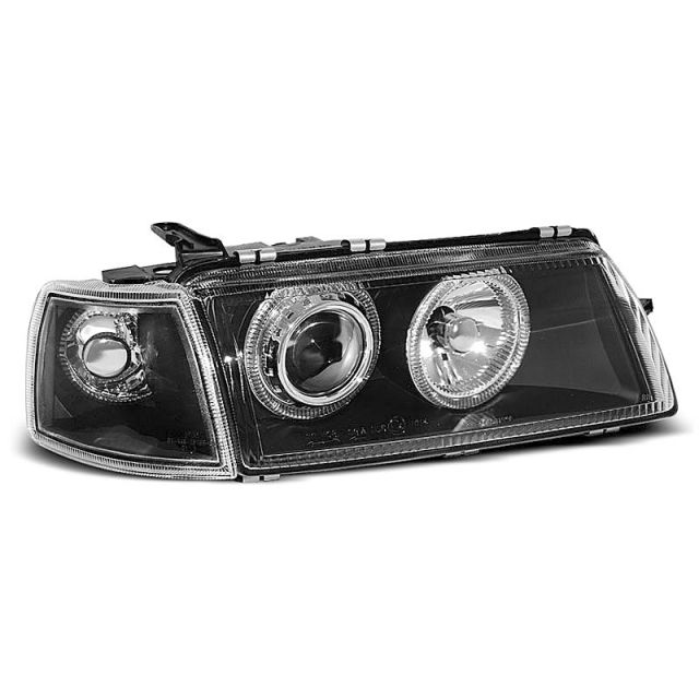 купи Фарове за OPEL VECTRA A 09.88-10.95 с ангелски очи Черни