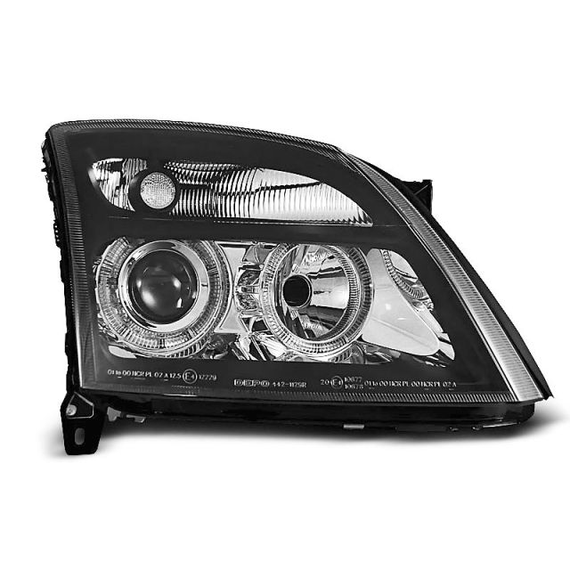 купи Фарове за OPEL VECTRA C 04.02-08.05 с ангелски очи Черни