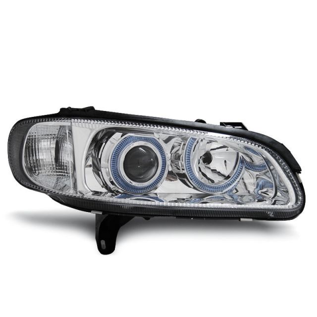 Фарове за OPEL OMEGA B 04.94-08.99 с ангелски очи хром
