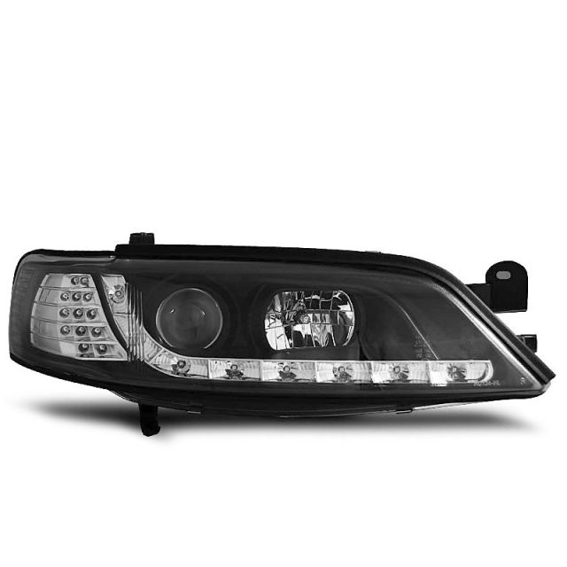 Фарове за OPEL VECTRA B 11.96-12.98 с дневни светлини Черни LED INDICATOR