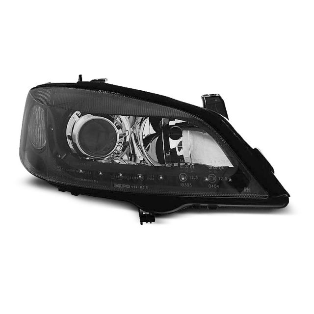 Фарове за OPEL ASTRA G 09.97-02.04 с дневни светлини Черни