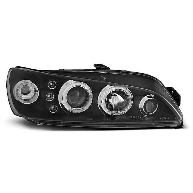 Фарове за PEUGEOT 306 05.97-03.01 с ангелски очи Черни