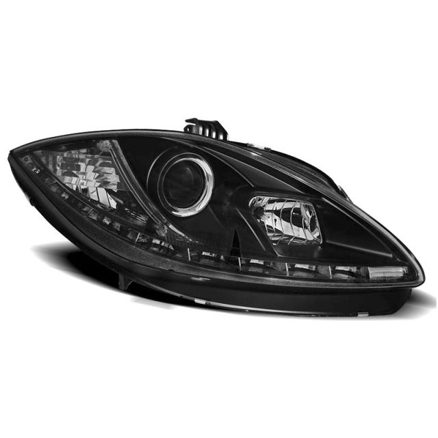 Фарове  TRUE DRL Черни за SEAT LEON ALTEA 09-12
