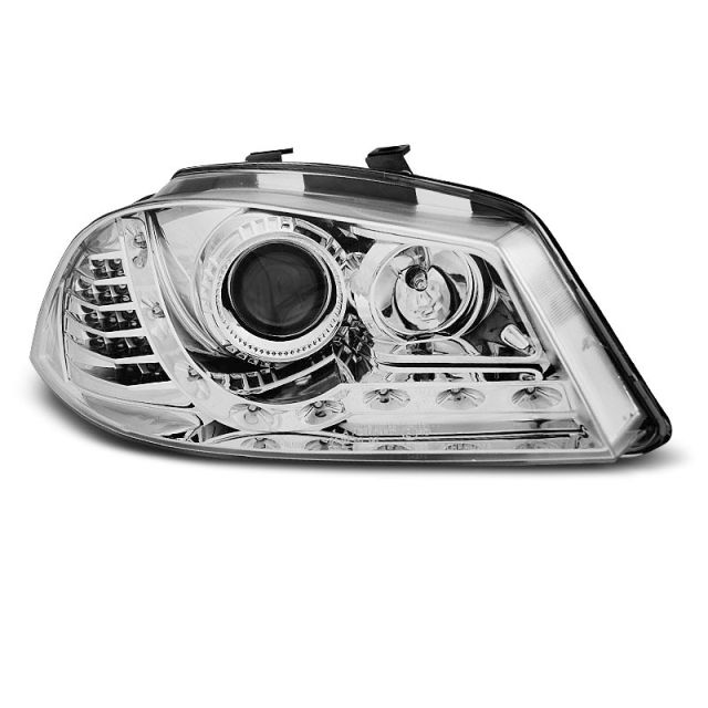 Фарове  с дневни светлини хром за SEAT IBIZA 6L 04.02-08