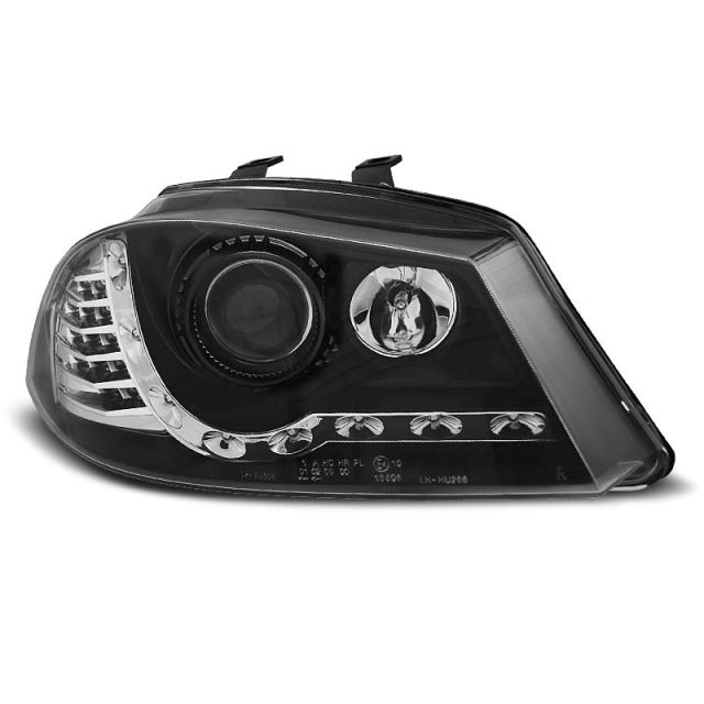 Фарове  с дневни светлини Черни за SEAT IBIZA 6L 04.02-08