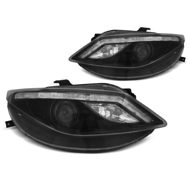 Фарове  с дневни светлини Черни за SEAT IBIZA 6J 06.08-12