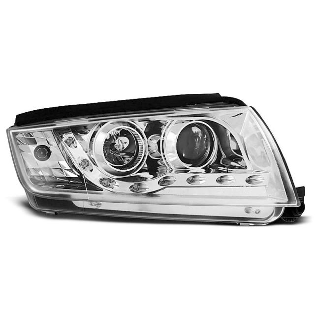 Фарове  с дневни светлини хром за SKODA FABIA 12.99-08