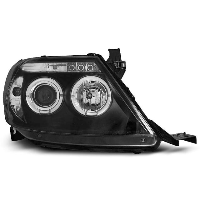 Фарове за TOYOTA HILUX 05-11 с ангелски очи Черни