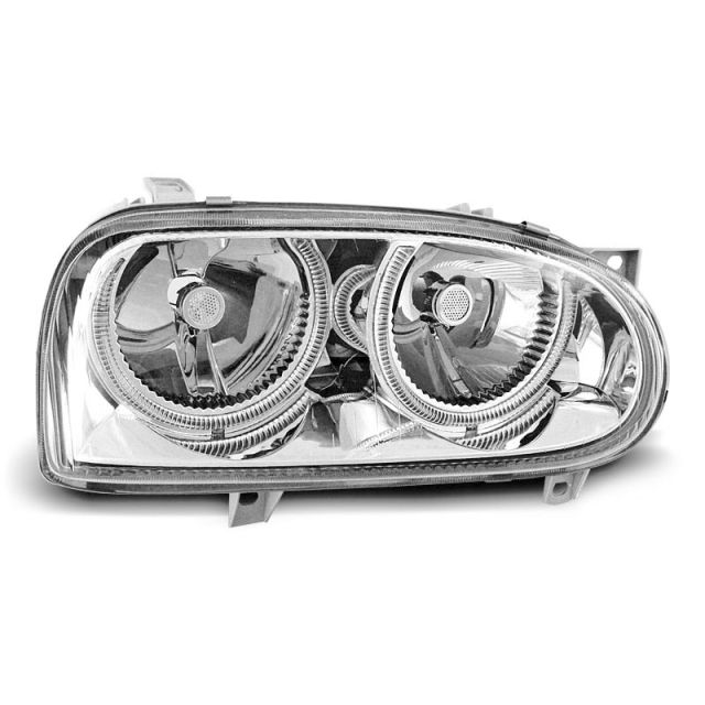 Фарове  с ангелски очи хром за VW GOLF 3 09.91-08.97