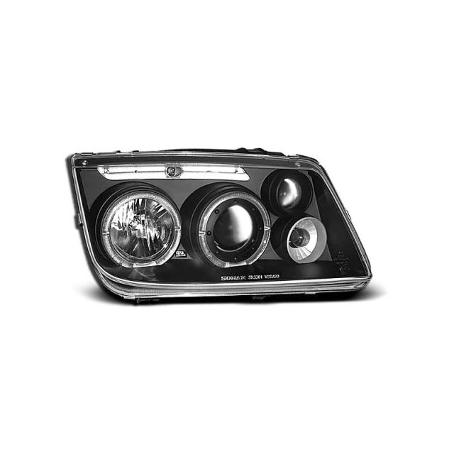 Фарове  с ангелски очи Черни за VW BORA 09.98-07.05
