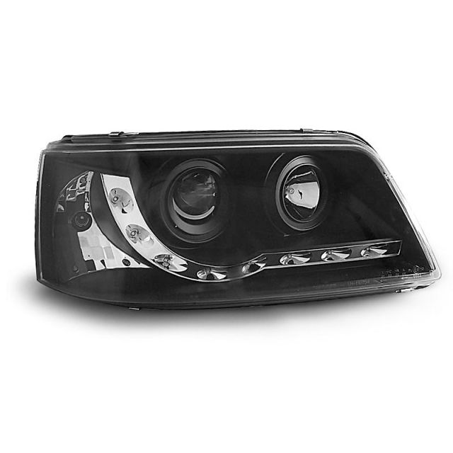 Фарове  с дневни светлини Черни за VW T5 04.03-08.09