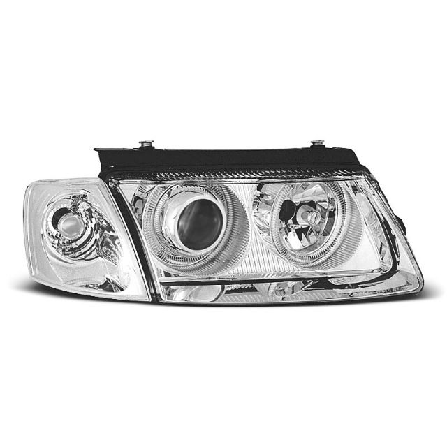 Фарове  с ангелски очи хром за VW PASSAT B5 3B 11.96-08.00