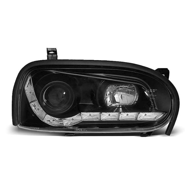 Фарове  с дневни светлини Черни за VW GOLF 3 09.91-08.97