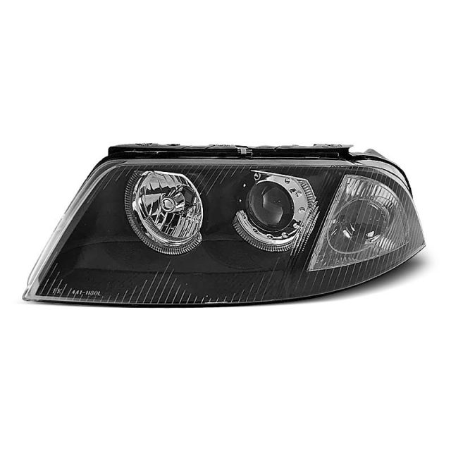 Фарове  с ангелски очи Черни за VW PASSAT 3BG B5 FL 09.00-03.05