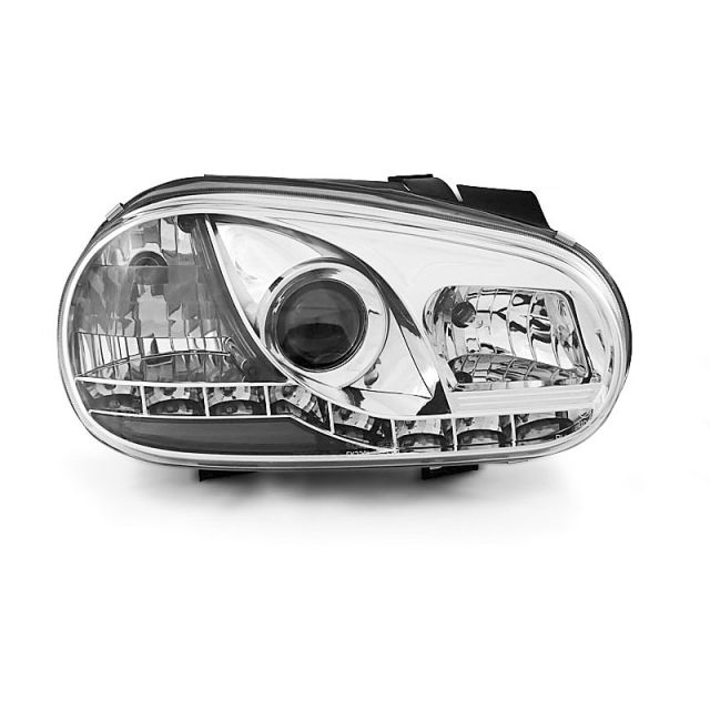Фарове  с дневни светлини хром за VW GOLF 4 09.97-09.0