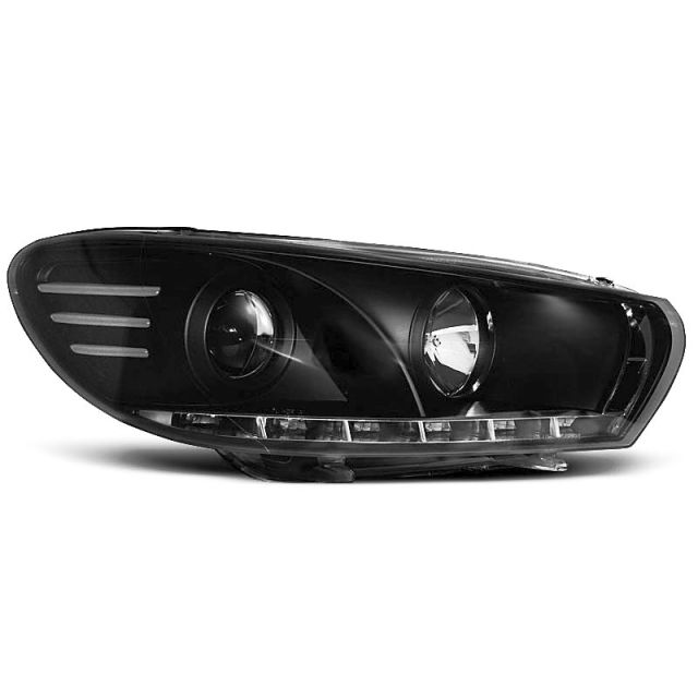 Фарове  с дневни светлини Черни за VW SCIROCCO 08-04.14