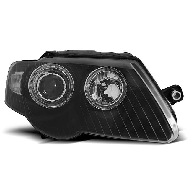 Фарове  с ангелски очи Черни за VW PASSAT B6 3C 03.05-10