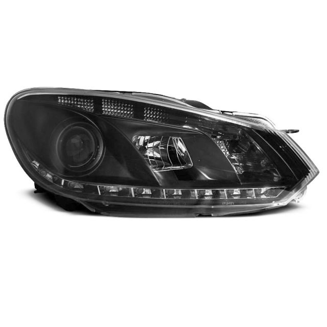 Фарове  TRUE DRL Черни за VW GOLF 6 10.08-12