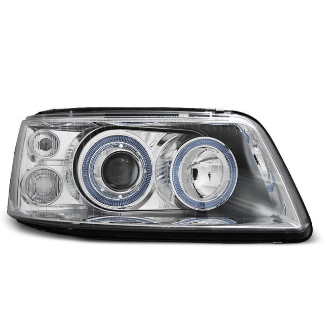 Фарове  с ангелски очи хром за VW T5 04.03-08.09
