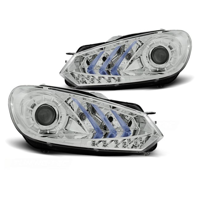 Фарове  TRUE DRL хром BLUE LIGHT за VW GOLF 6 10.08- 12