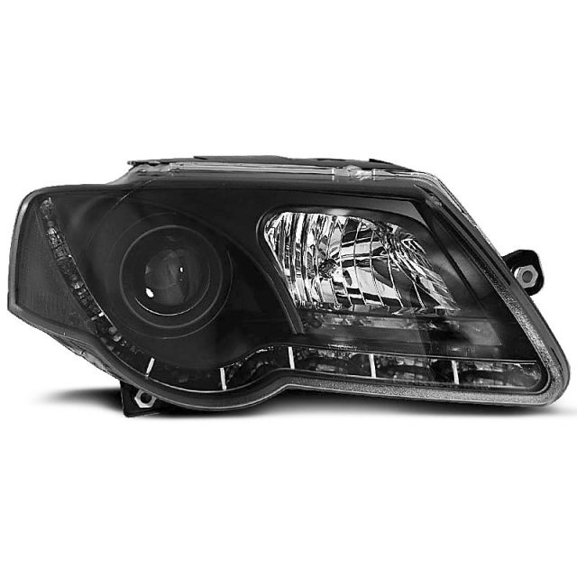 Фарове  TRUE DRL Черни за VW PASSAT B6 3C 03.05-10