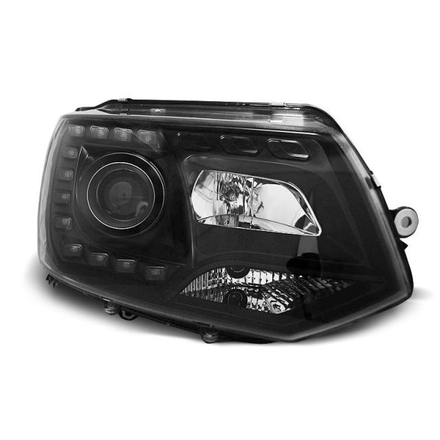 Фарове  TRUE DRL Черни за VW T5 2010-2015 